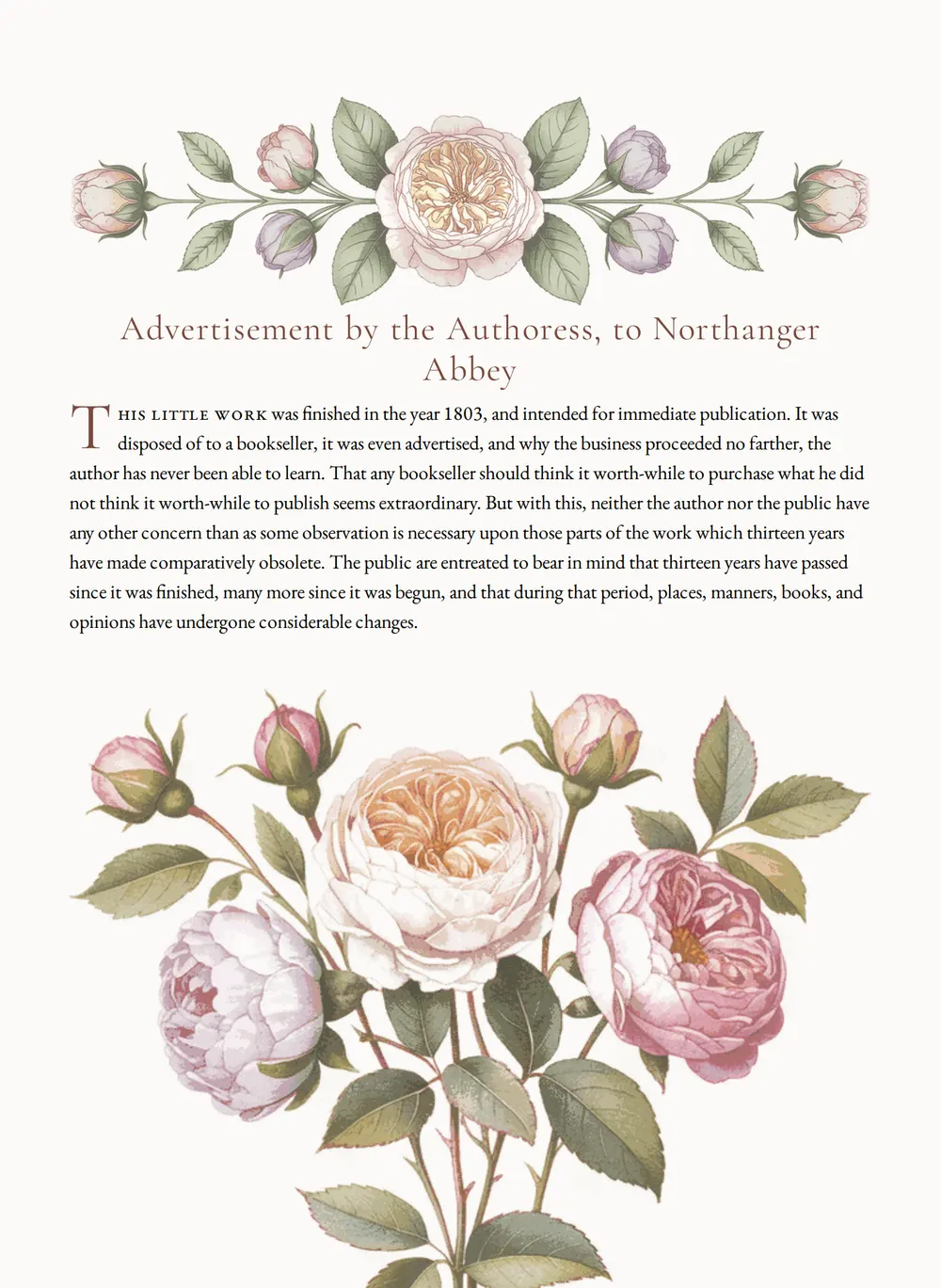A page of Northanger Abbey as set for this edition