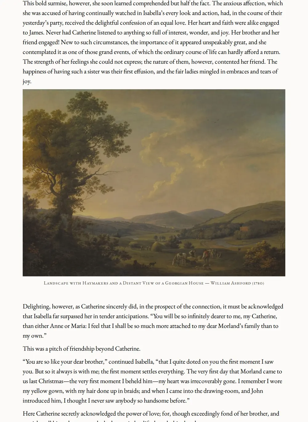 A page of Northanger Abbey as set for this edition