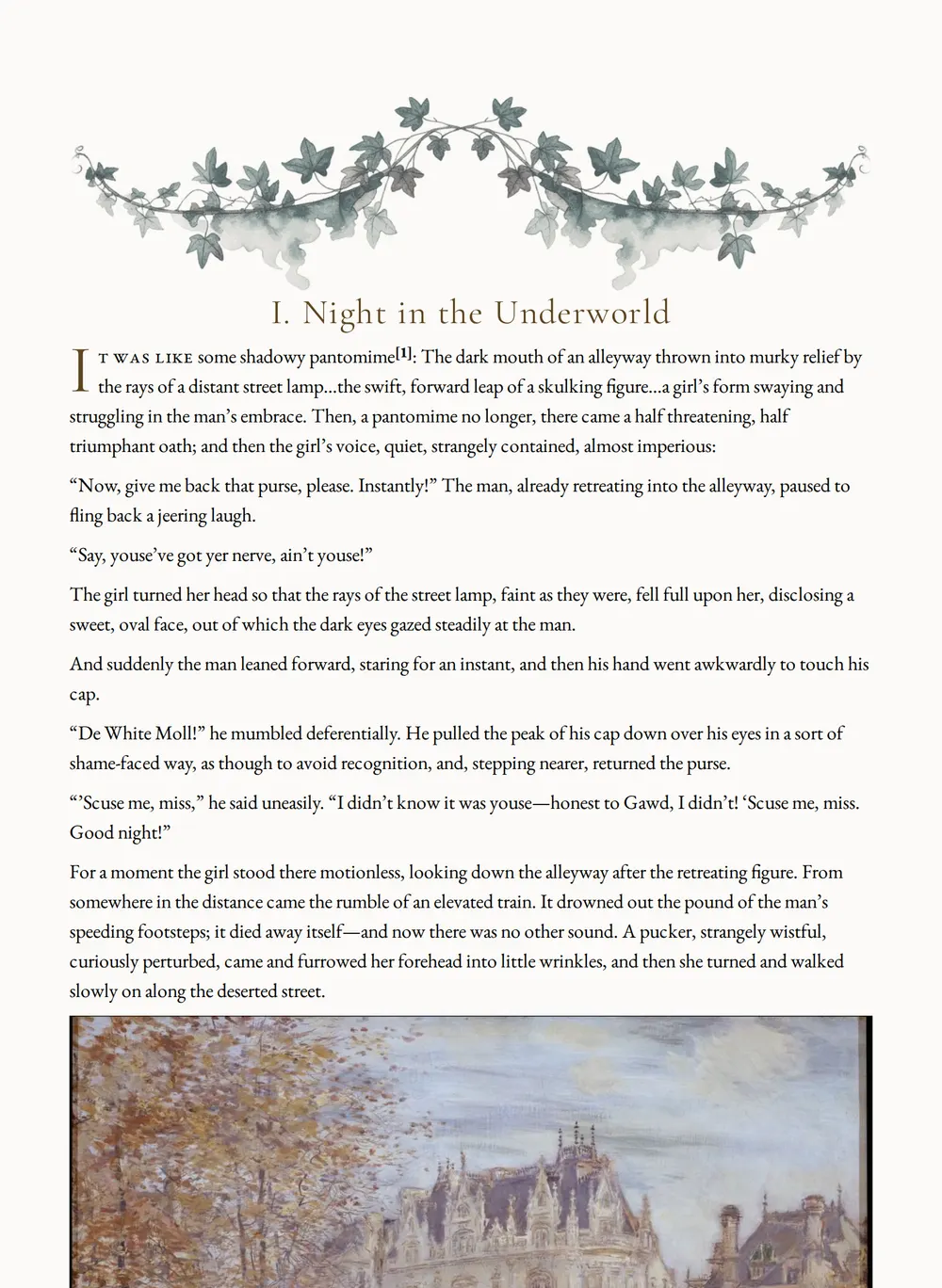 A page of The White Moll as set for this edition