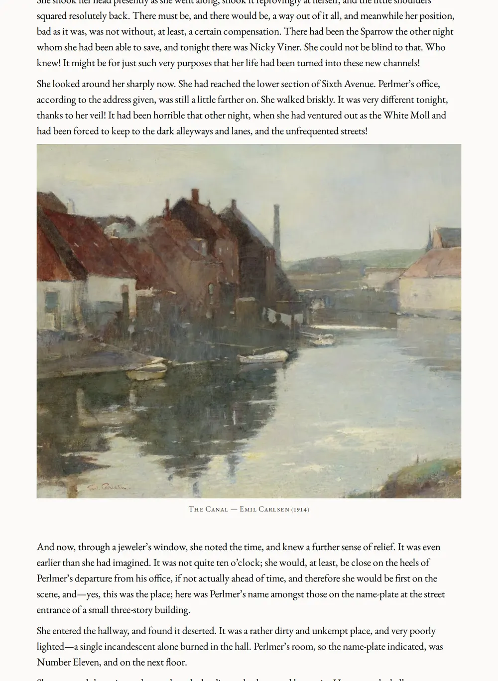 A page of The White Moll as set for this edition