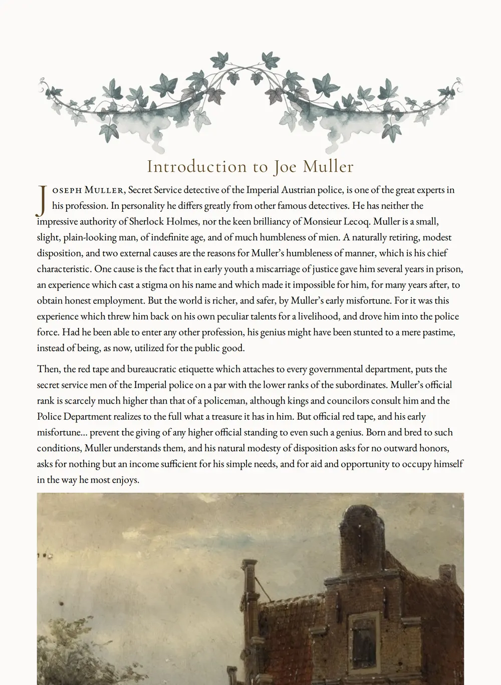 A page of The Case of the Pool of Blood in the Pastor's Study as set for this edition