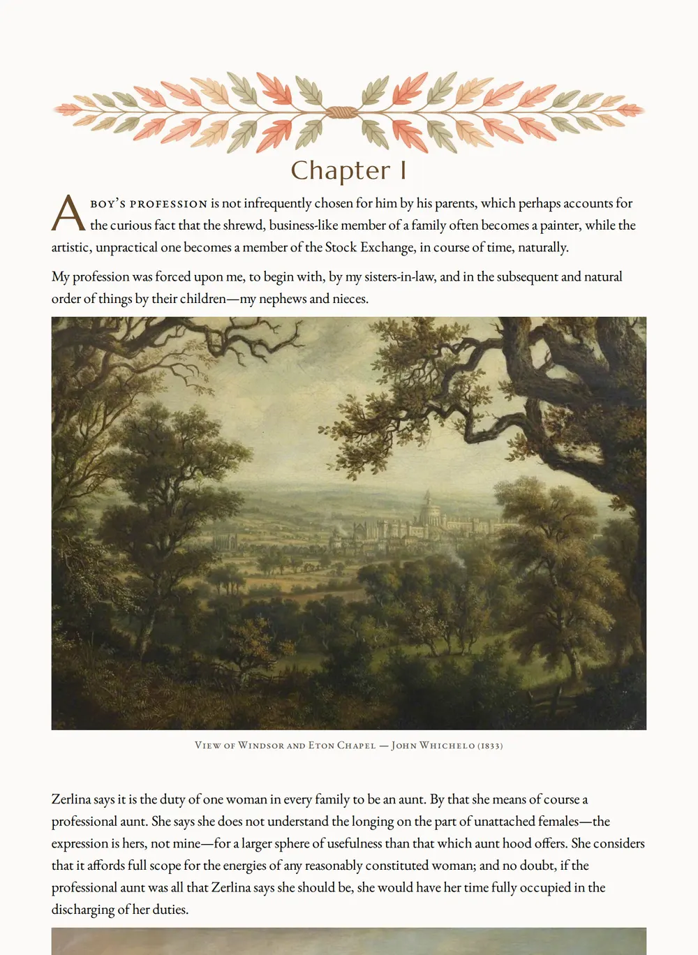 A page of The Professional Aunt as set for this edition