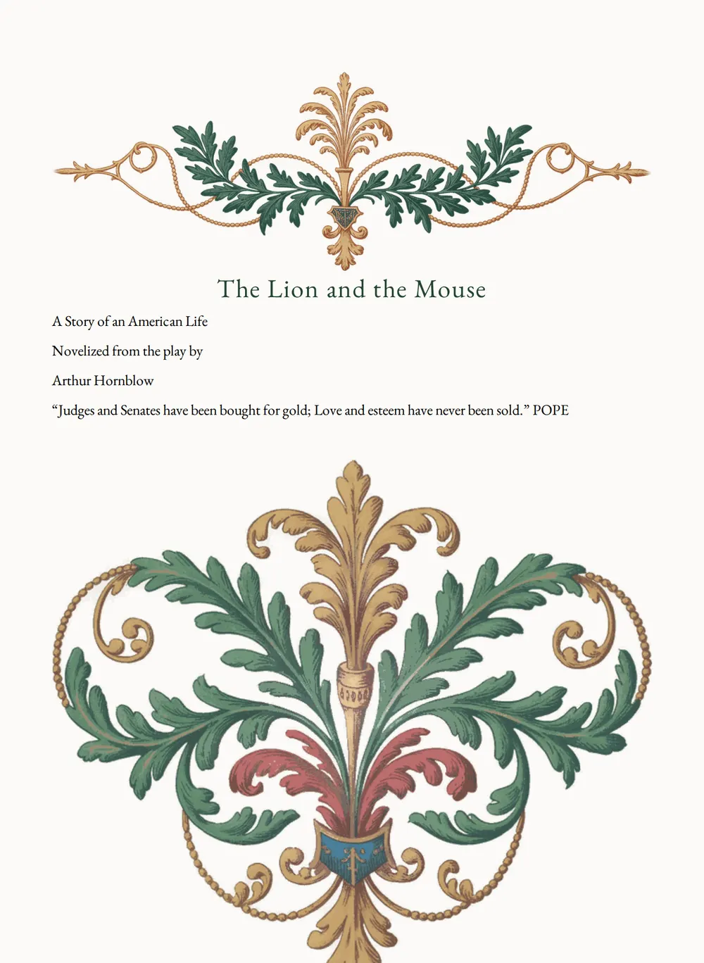 A page of The Lion and the Mouse as set for this edition