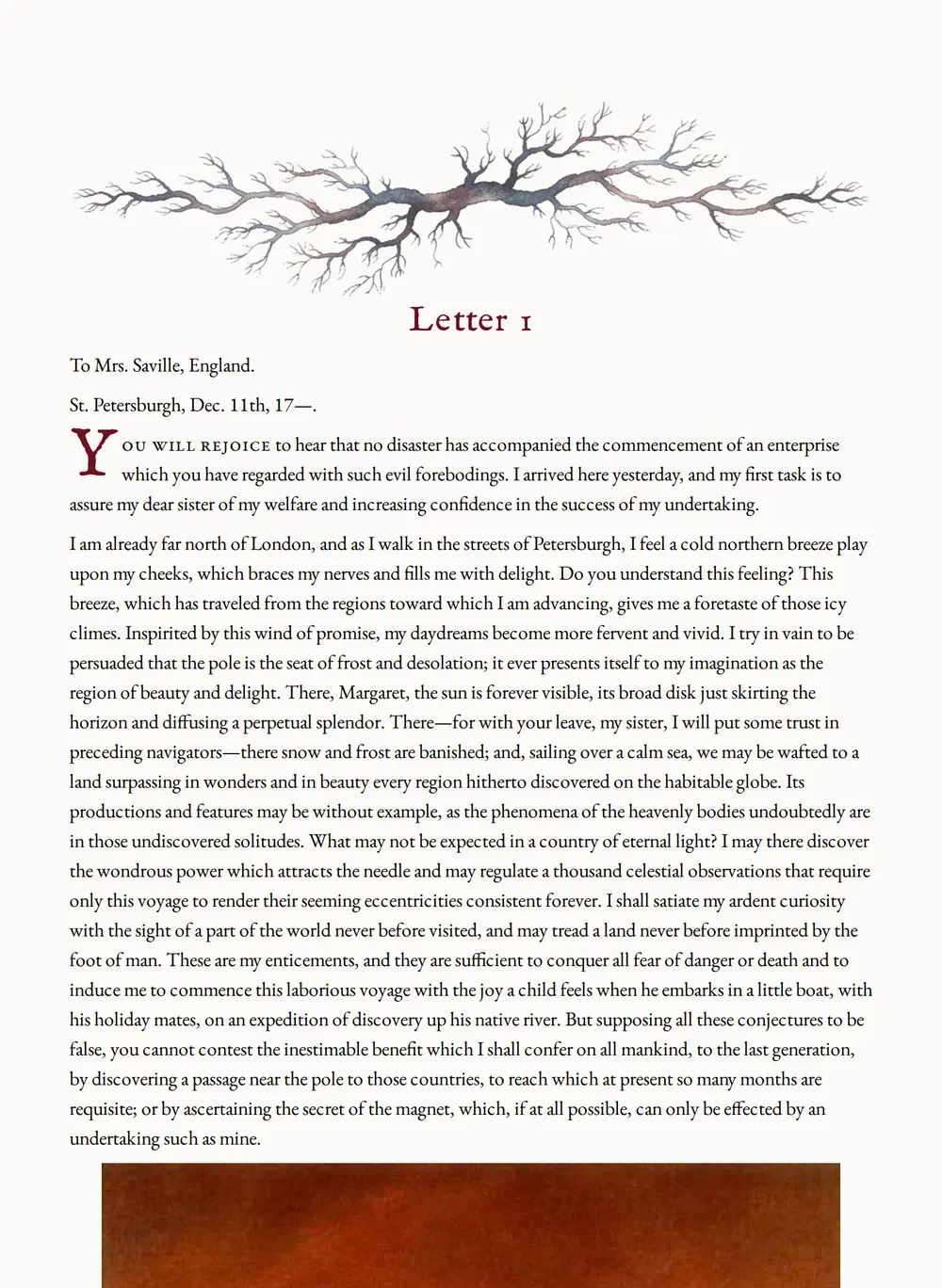 A page of Frankenstein as set for this edition
