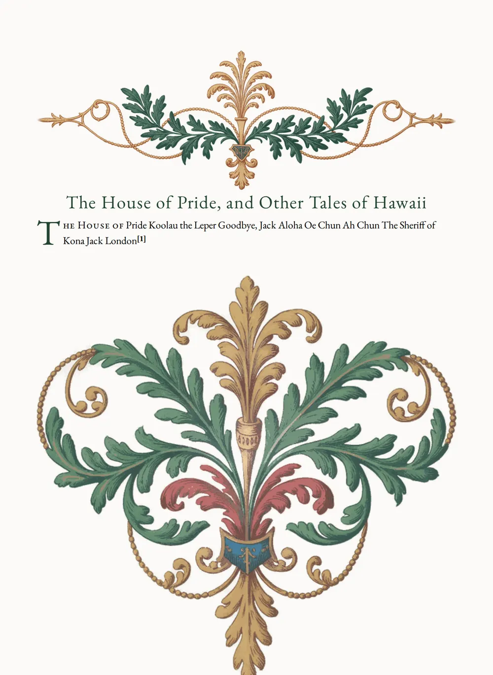 A page of The House of Pride, and Other Tales of Hawaii as set for this edition