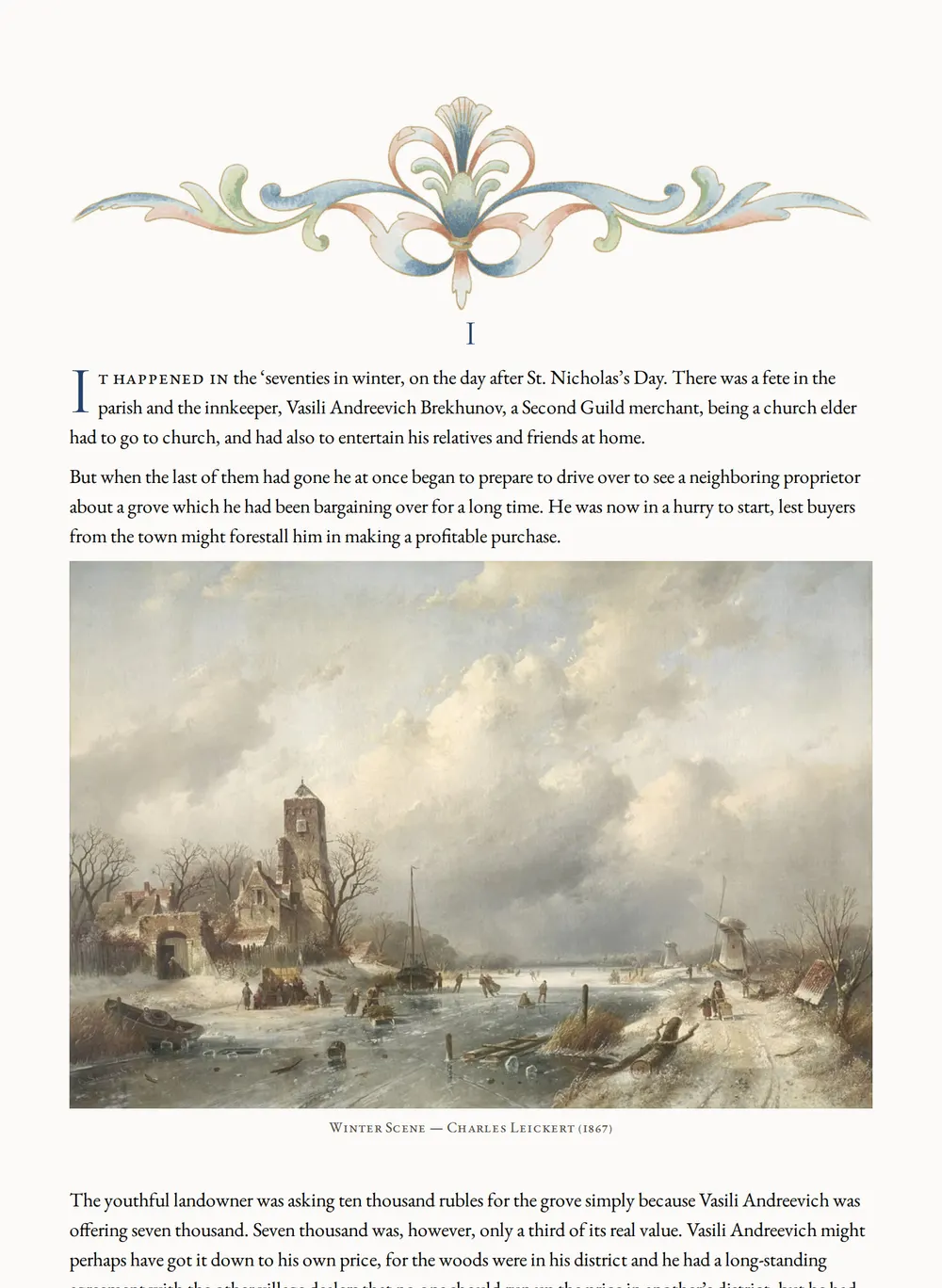 A page of Master and Man as set for this edition