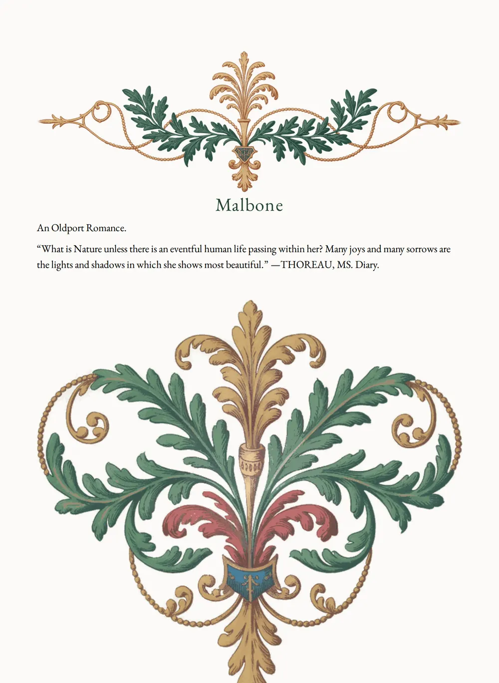 A page of Malbone as set for this edition