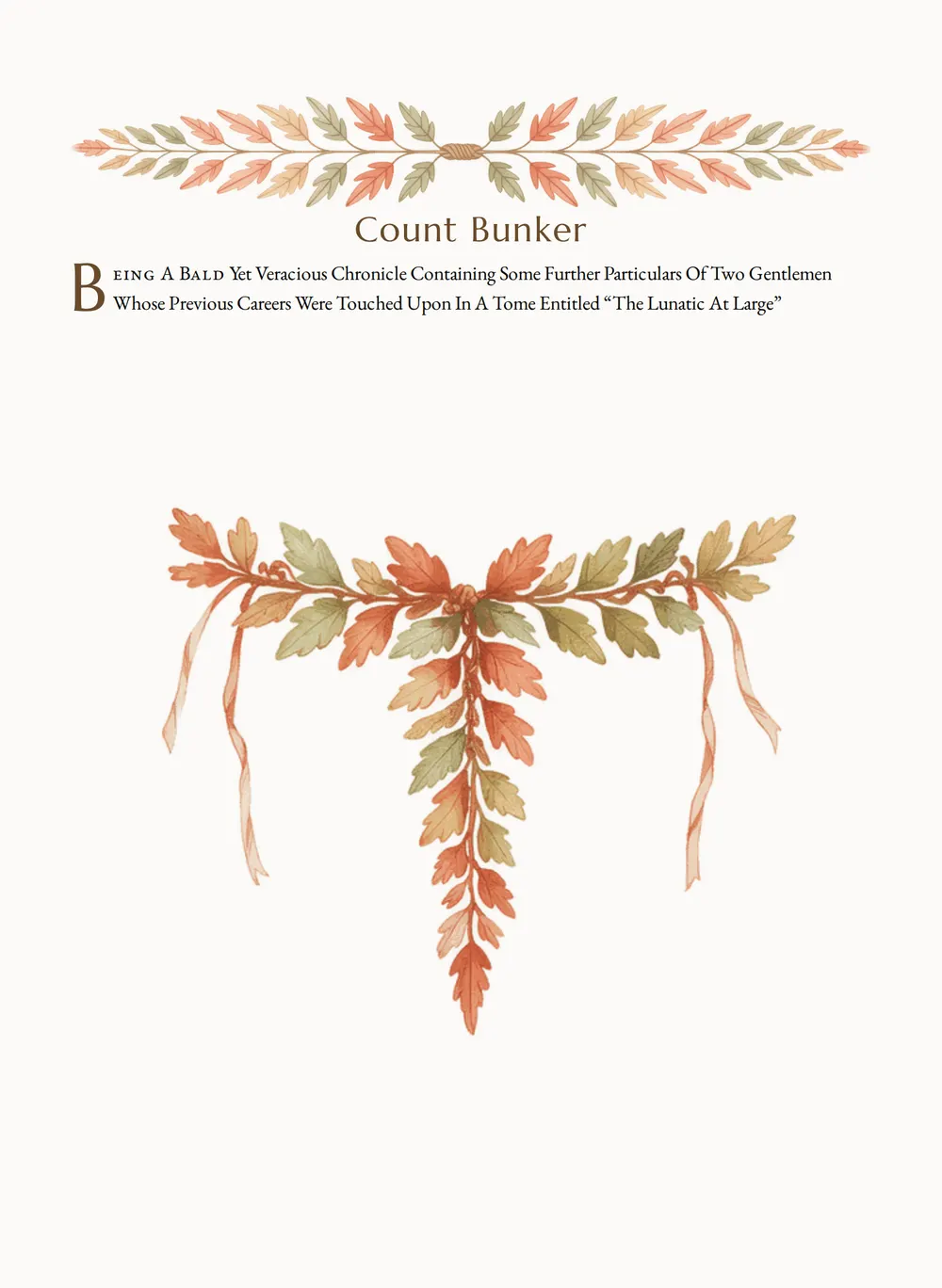 A page of Count Bunker as set for this edition