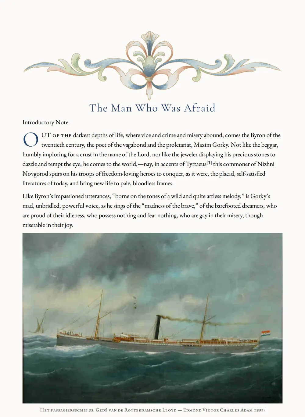 A page of The Man Who Was Afraid as set for this edition