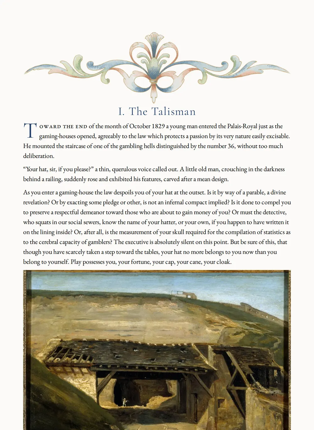 A page of The Magic Skin as set for this edition