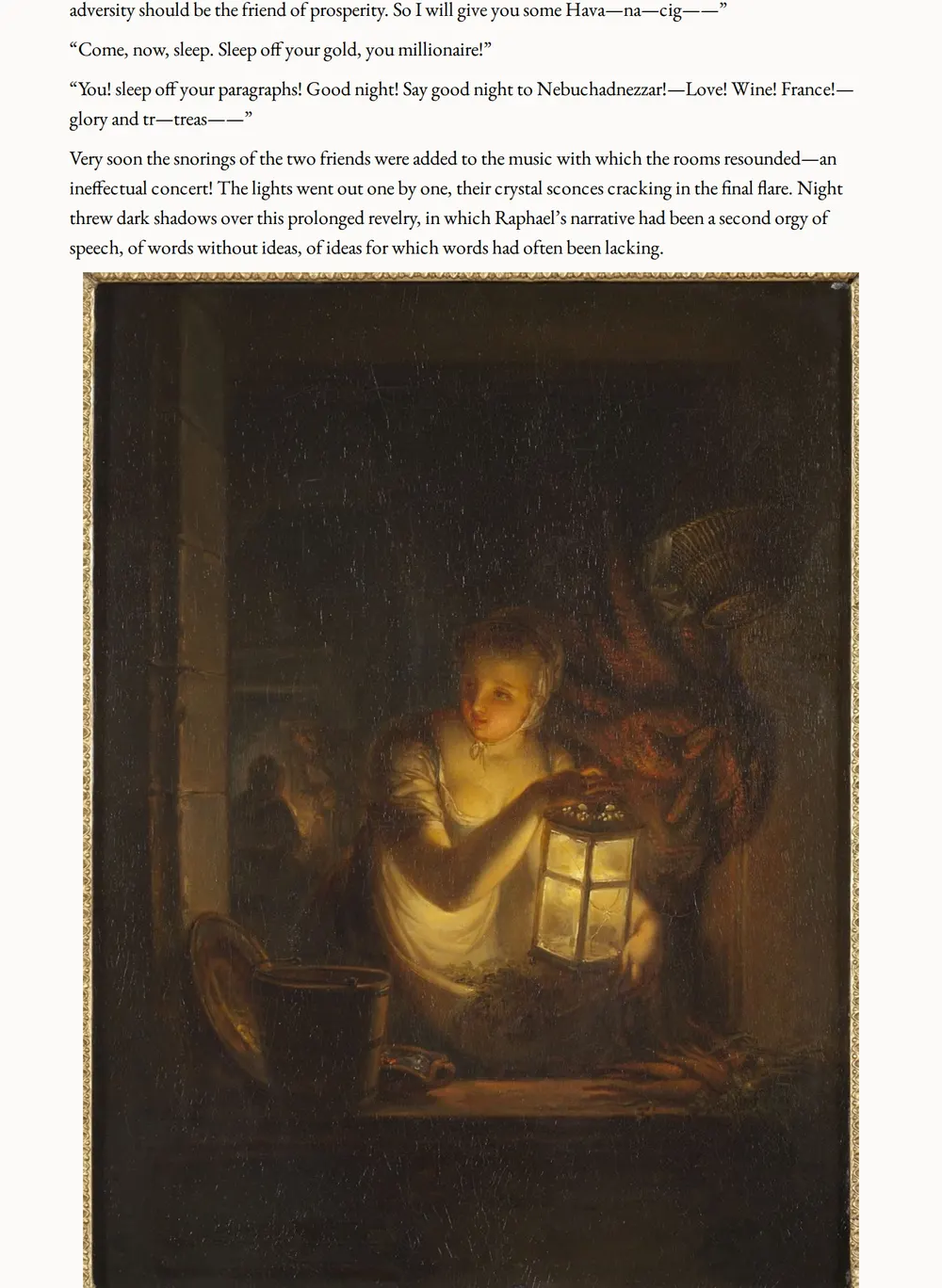 A page of The Magic Skin as set for this edition