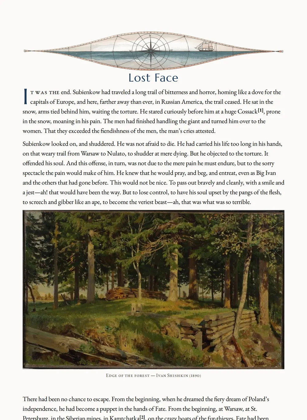 A page of Lost Face as set for this edition