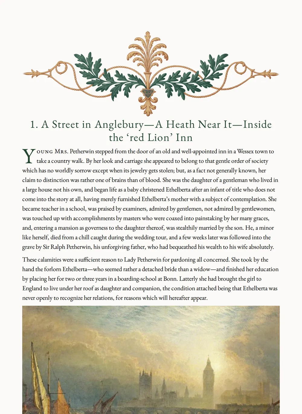 A page of The Hand of Ethelberta as set for this edition