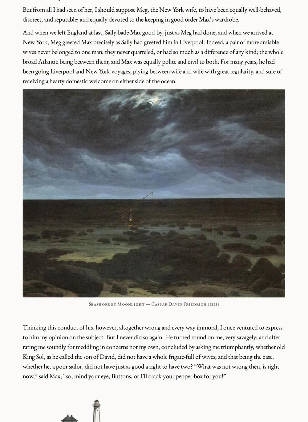 A page of Redburn: His First Voyage as set for this edition