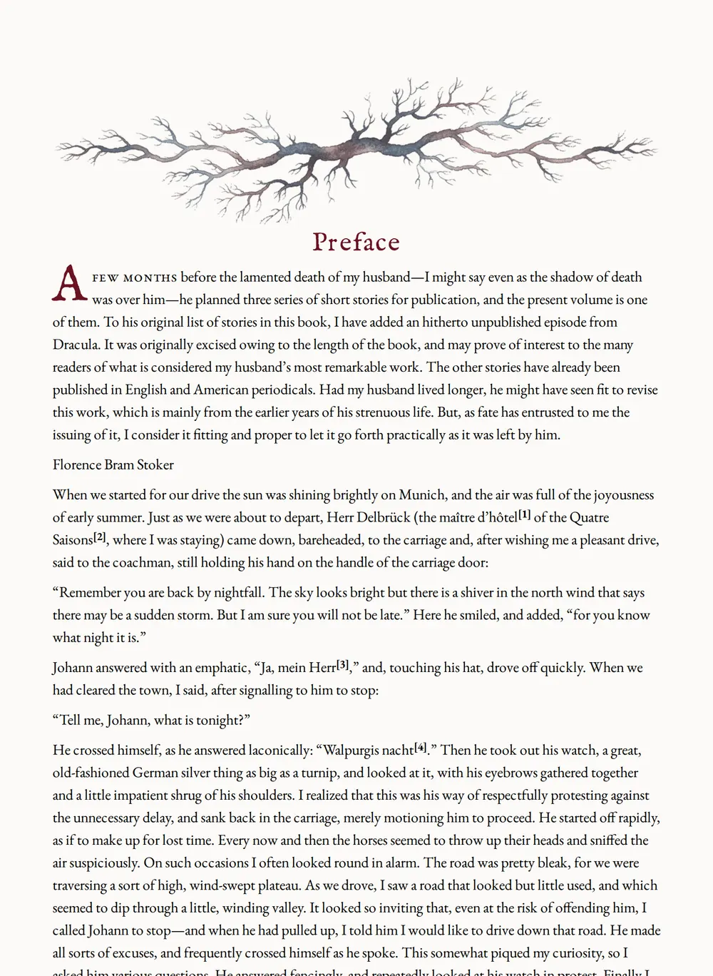A page of Dracula's Guest as set for this edition