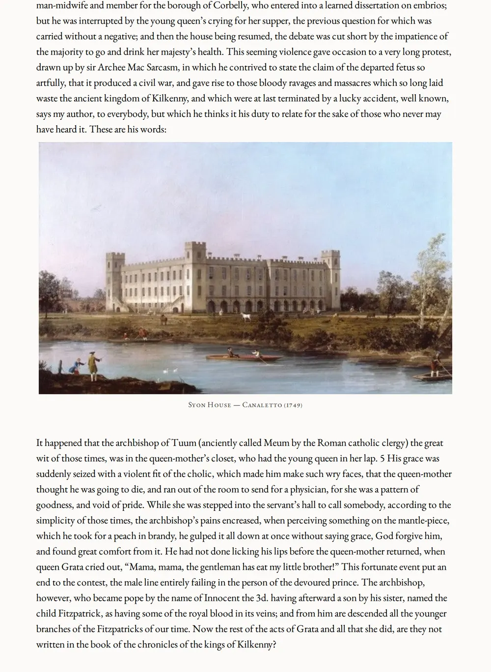 A page of Hieroglyphic Tales as set for this edition