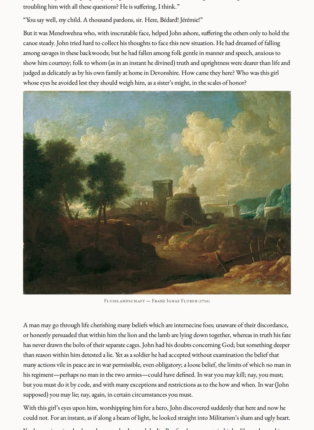 A page of Fort Amity as set for this edition