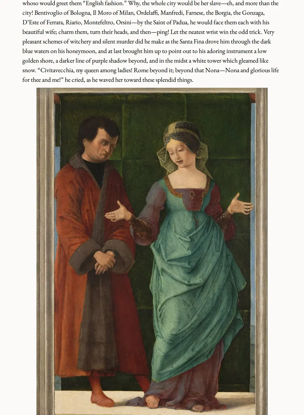 A page of Little Novels of Italy as set for this edition