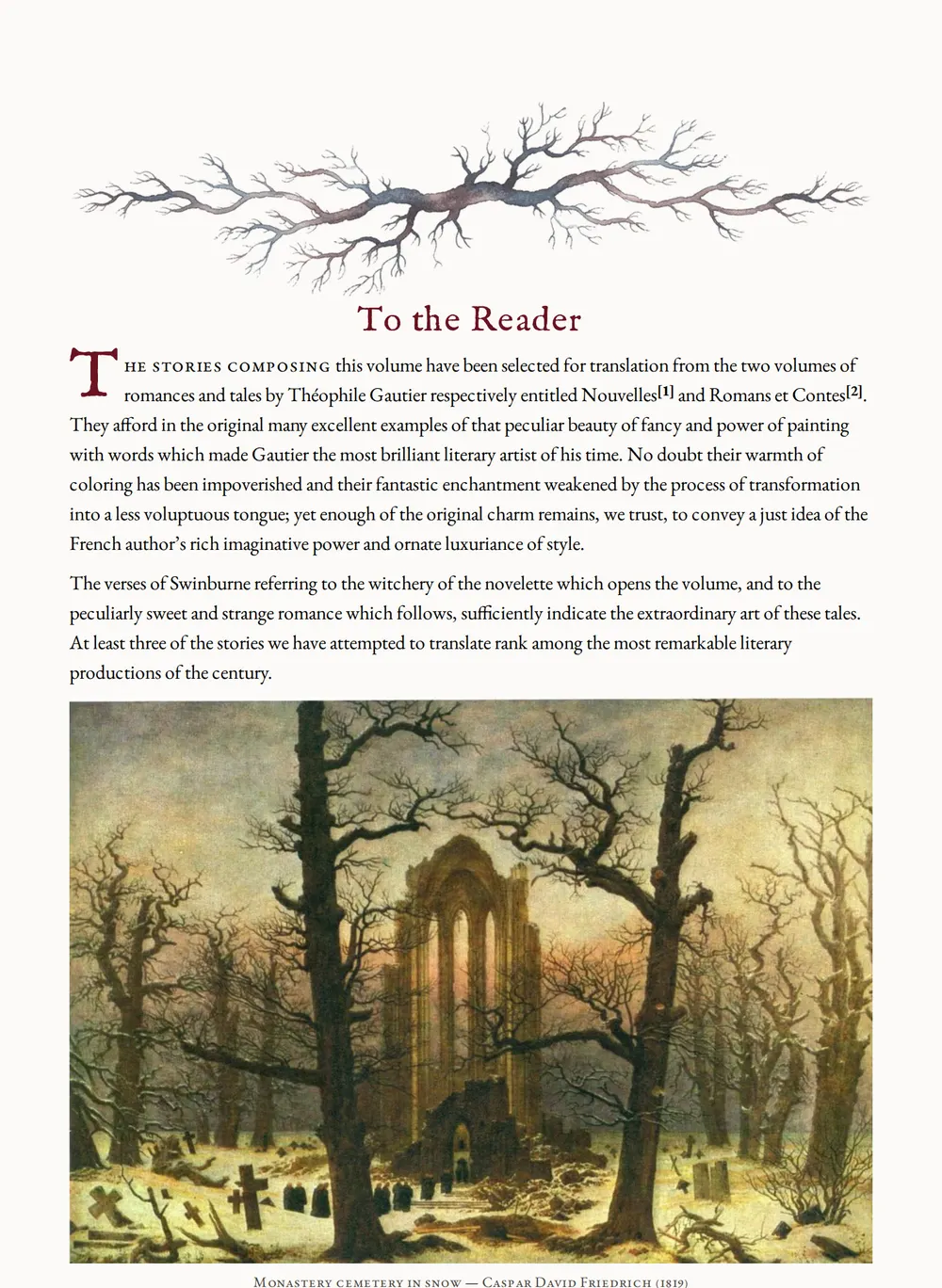 A page of Clarimonde as set for this edition