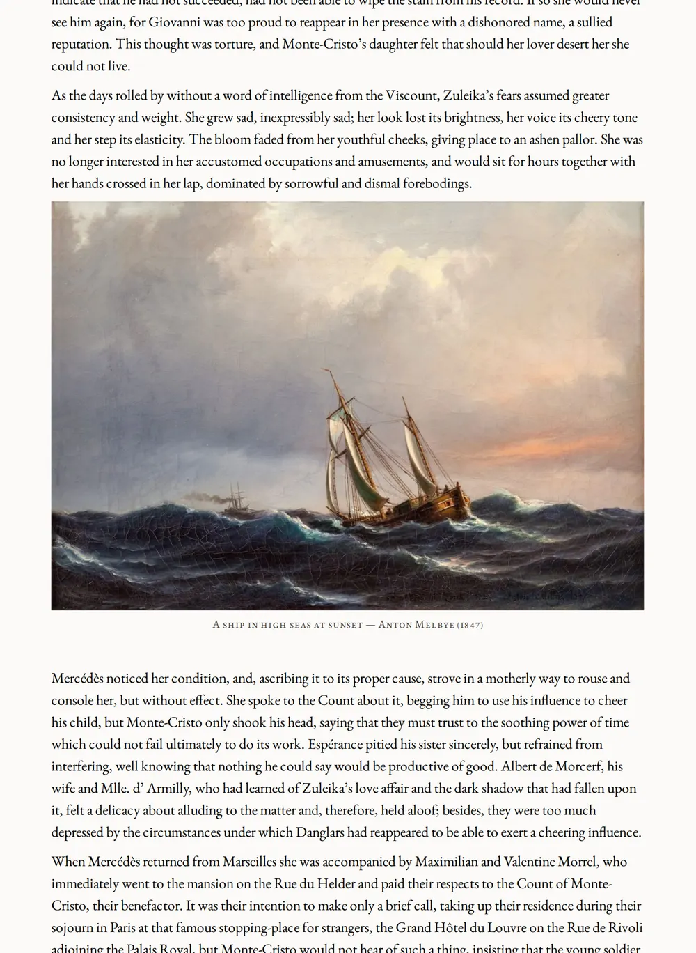 A page of Monte-Cristo's Daughter as set for this edition