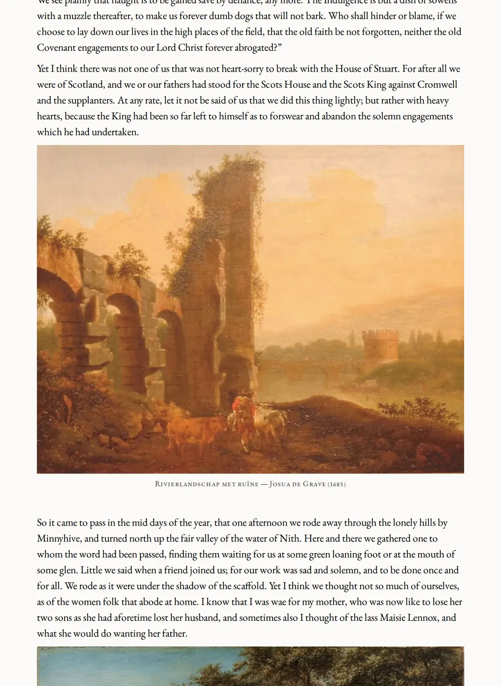 A page of The Men of the Moss-Hags as set for this edition