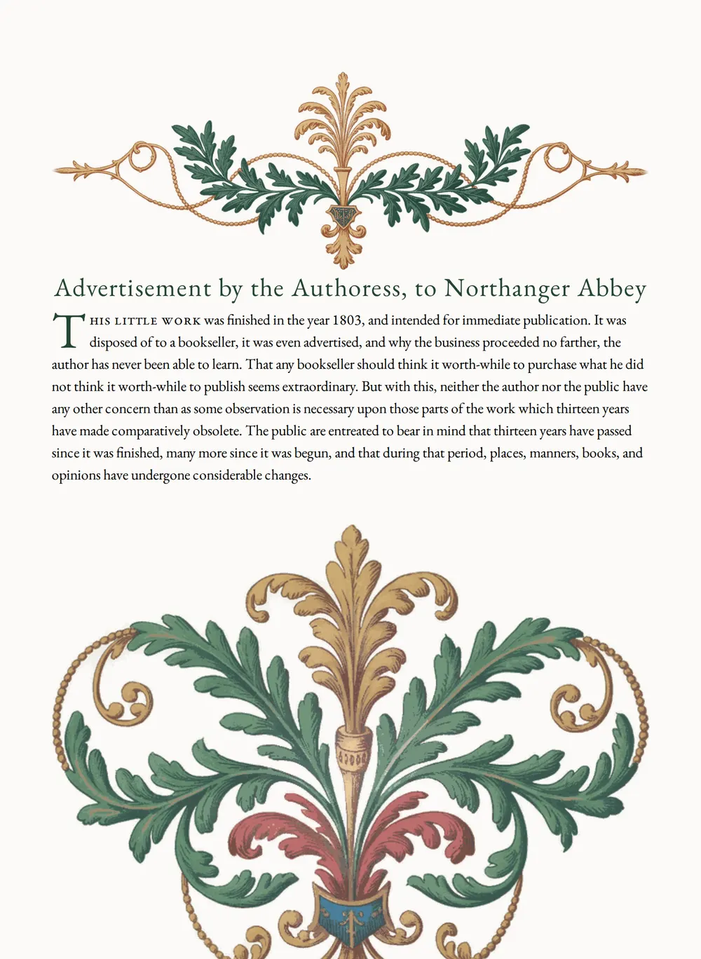 A page of Northanger Abbey as set for this edition
