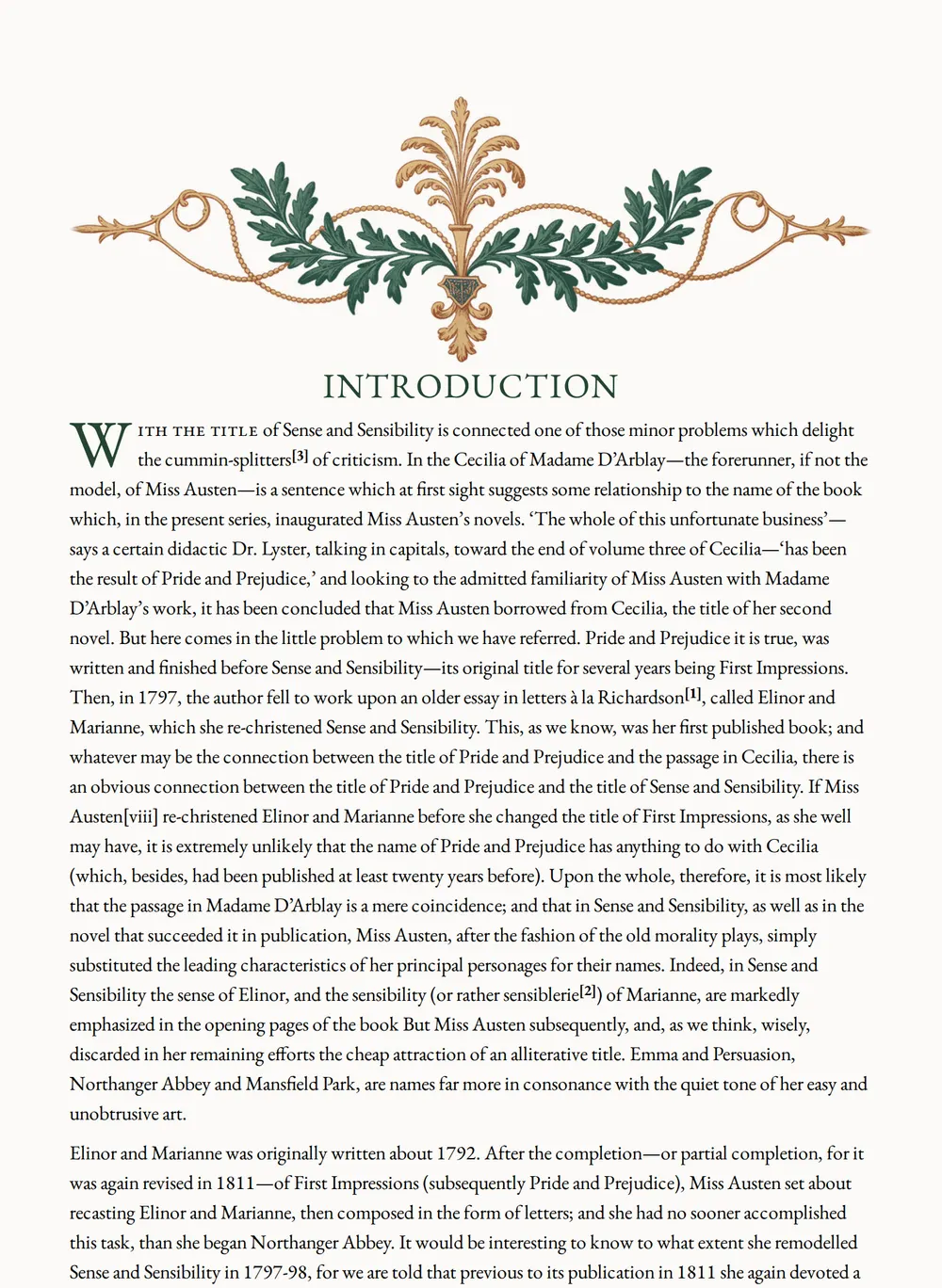 A page of Sense and Sensibility as set for this edition