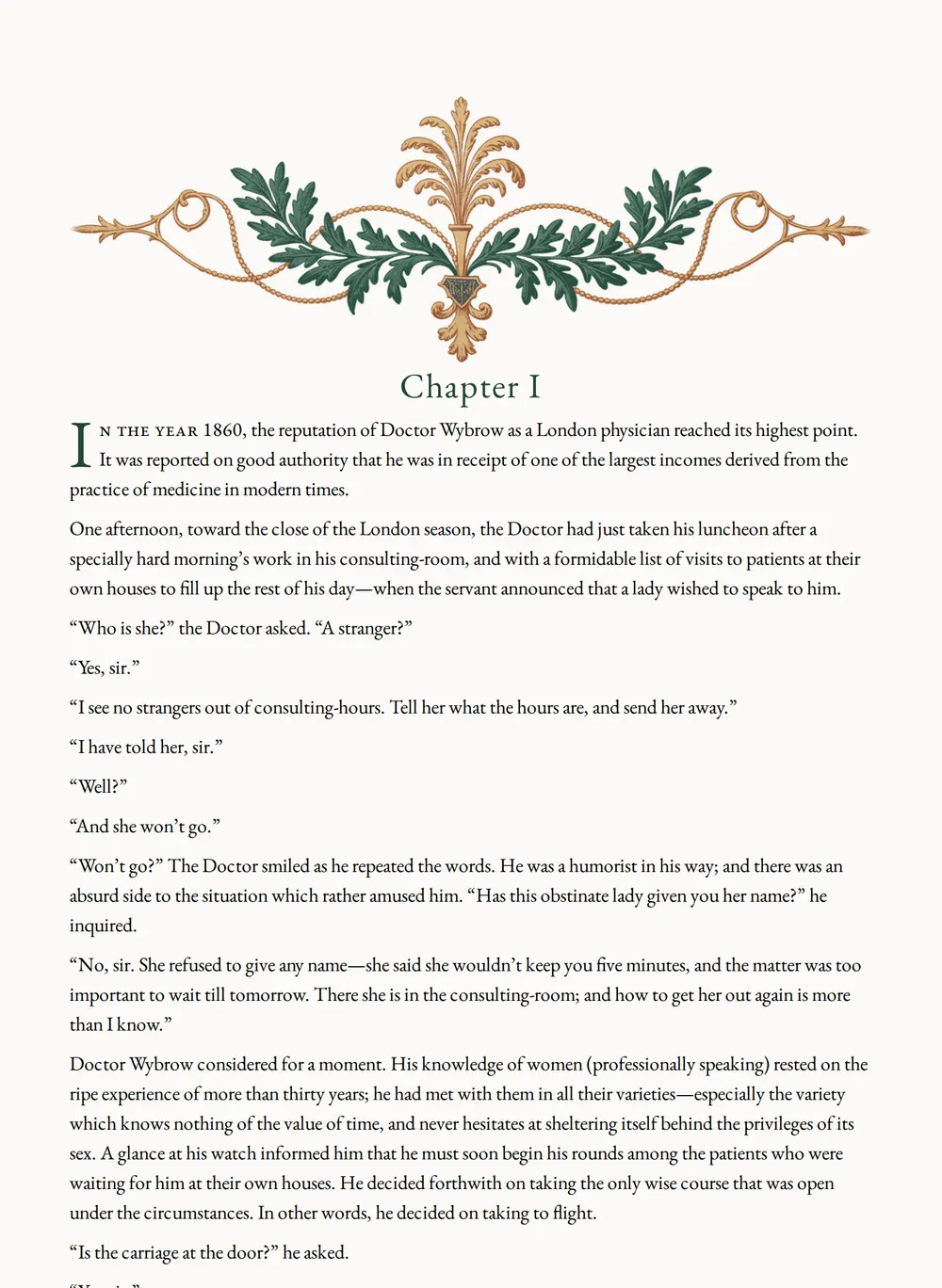 A page of The Haunted Hotel as set for this edition
