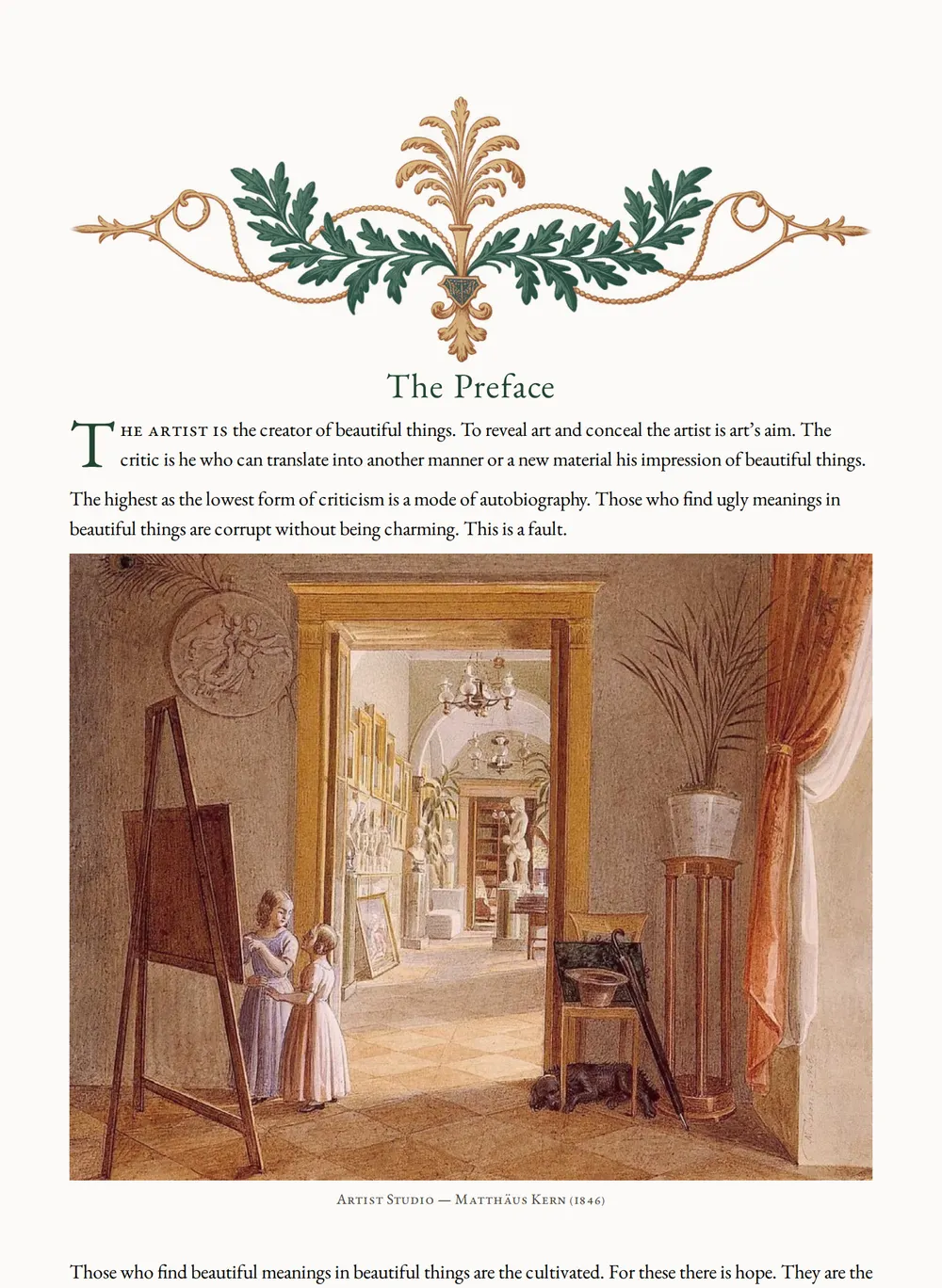 A page of The Picture of Dorian Gray as set for this edition
