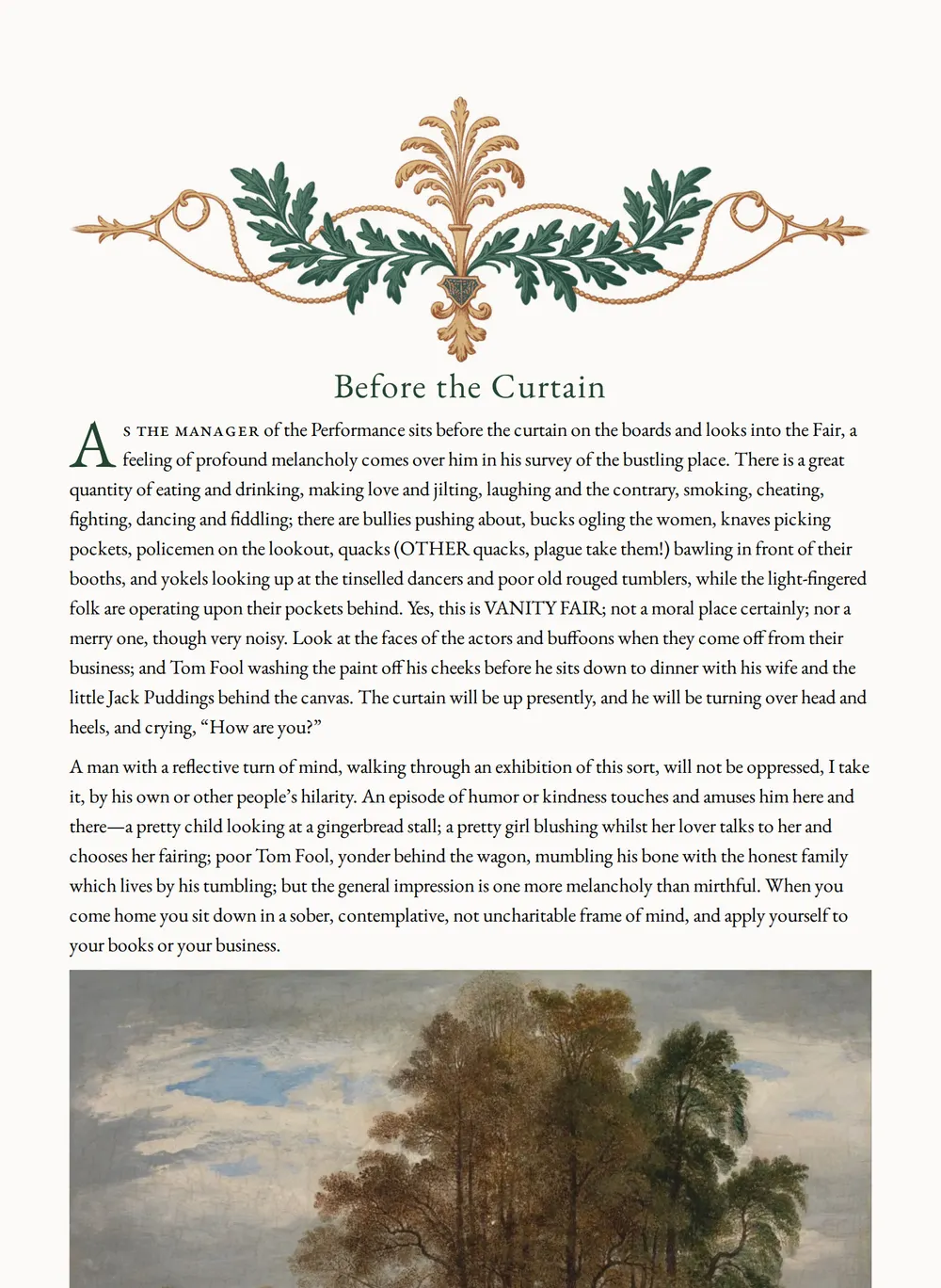 A page of Vanity Fair as set for this edition