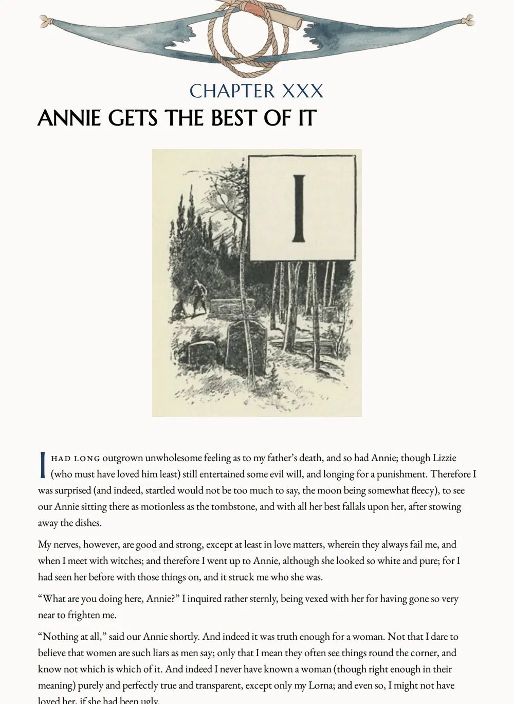 A page of Lorna Doone as set for this edition