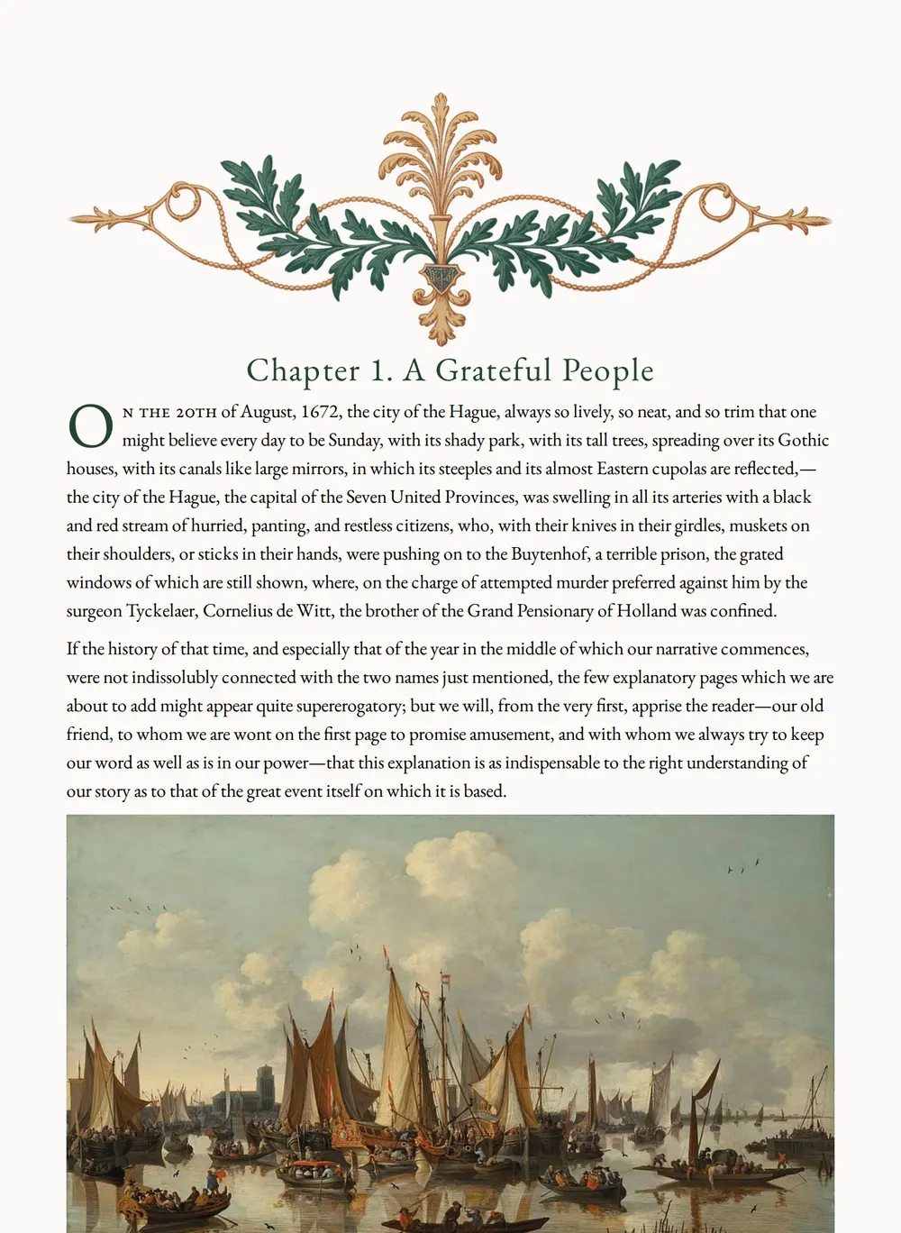 A page of The Black Tulip as set for this edition