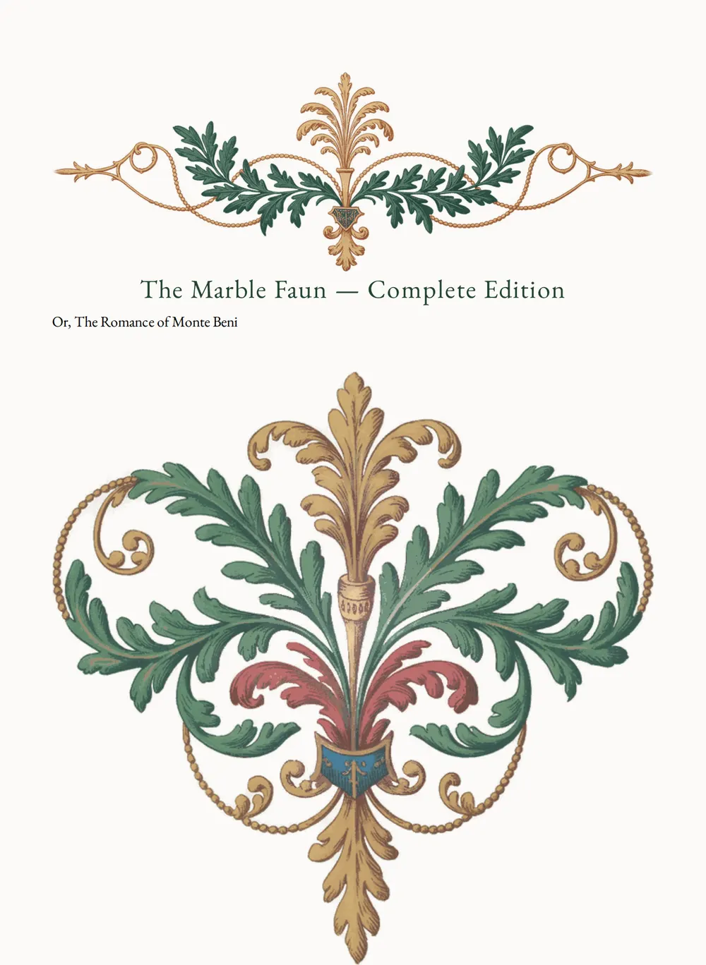 A page of The Marble Faun — Complete Edition as set for this edition