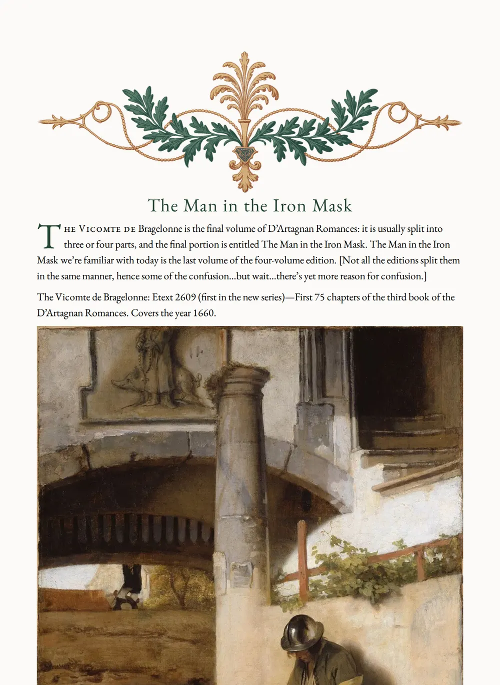 A page of The Man in the Iron Mask as set for this edition