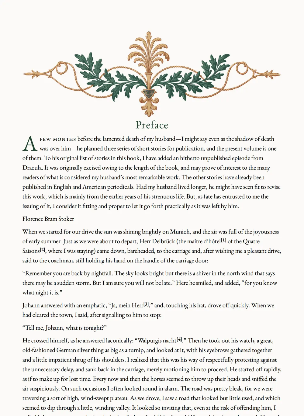 A page of Dracula's Guest as set for this edition