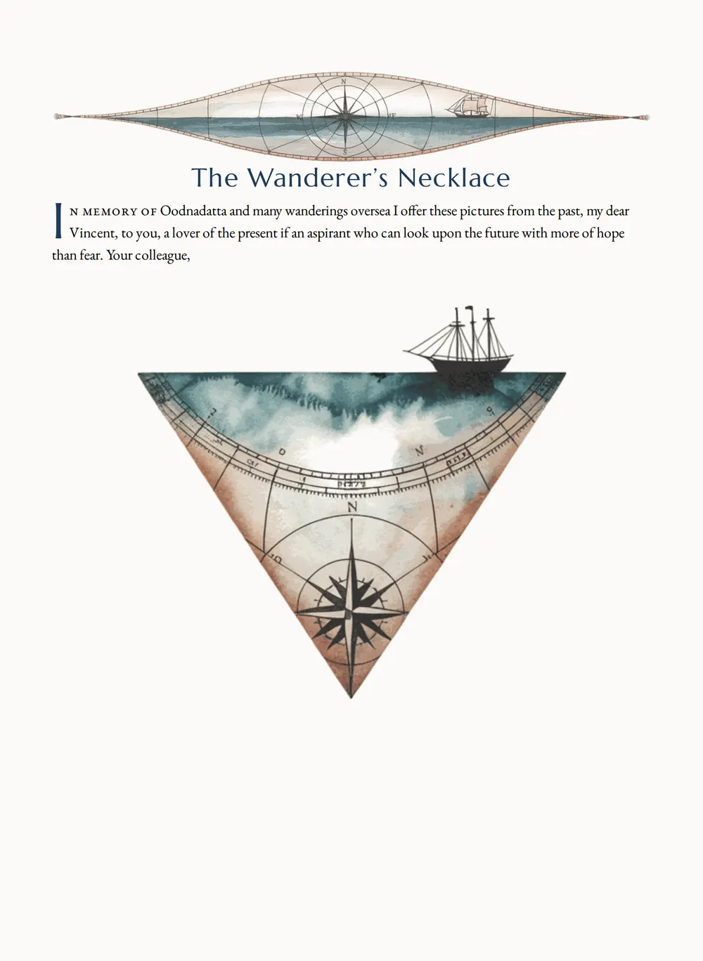 A page of The Wanderer's Necklace as set for this edition