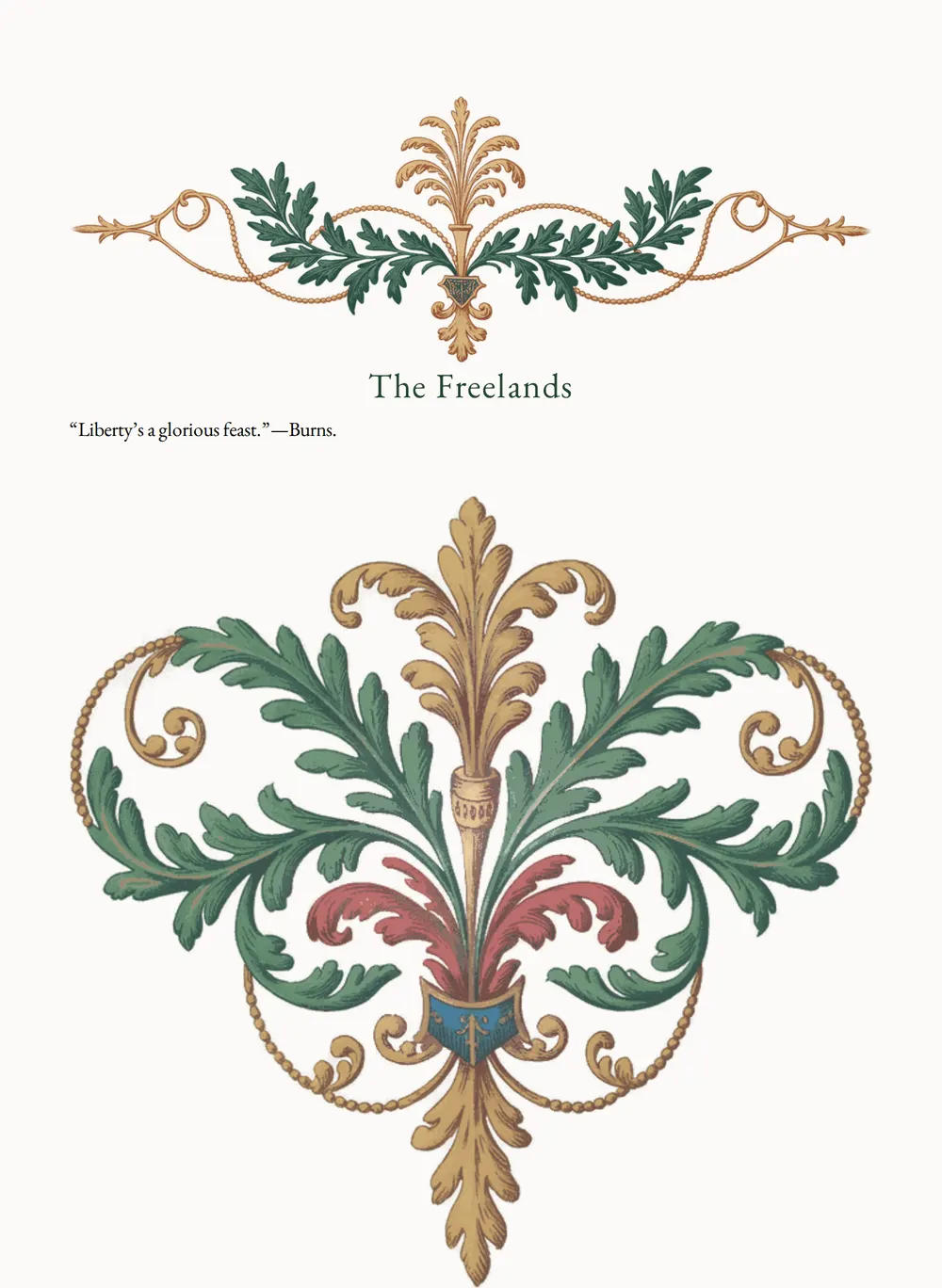 A page of The Freelands as set for this edition