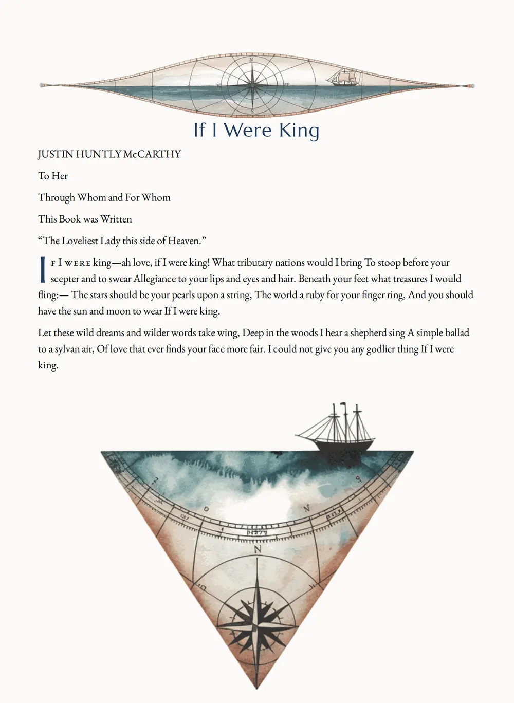 A page of If I Were King as set for this edition