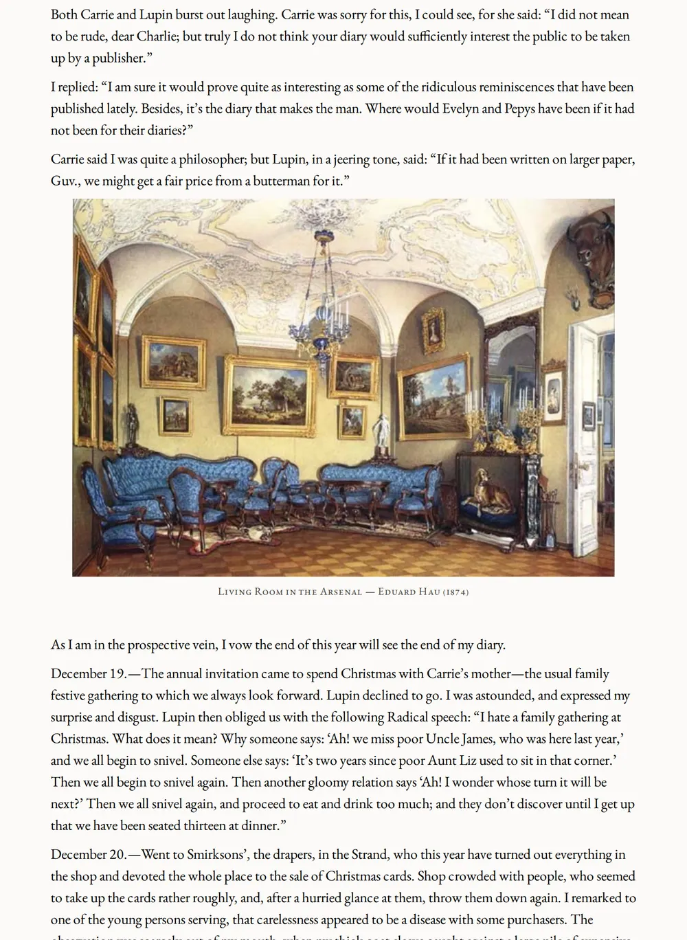 A page of The Diary of a Nobody as set for this edition