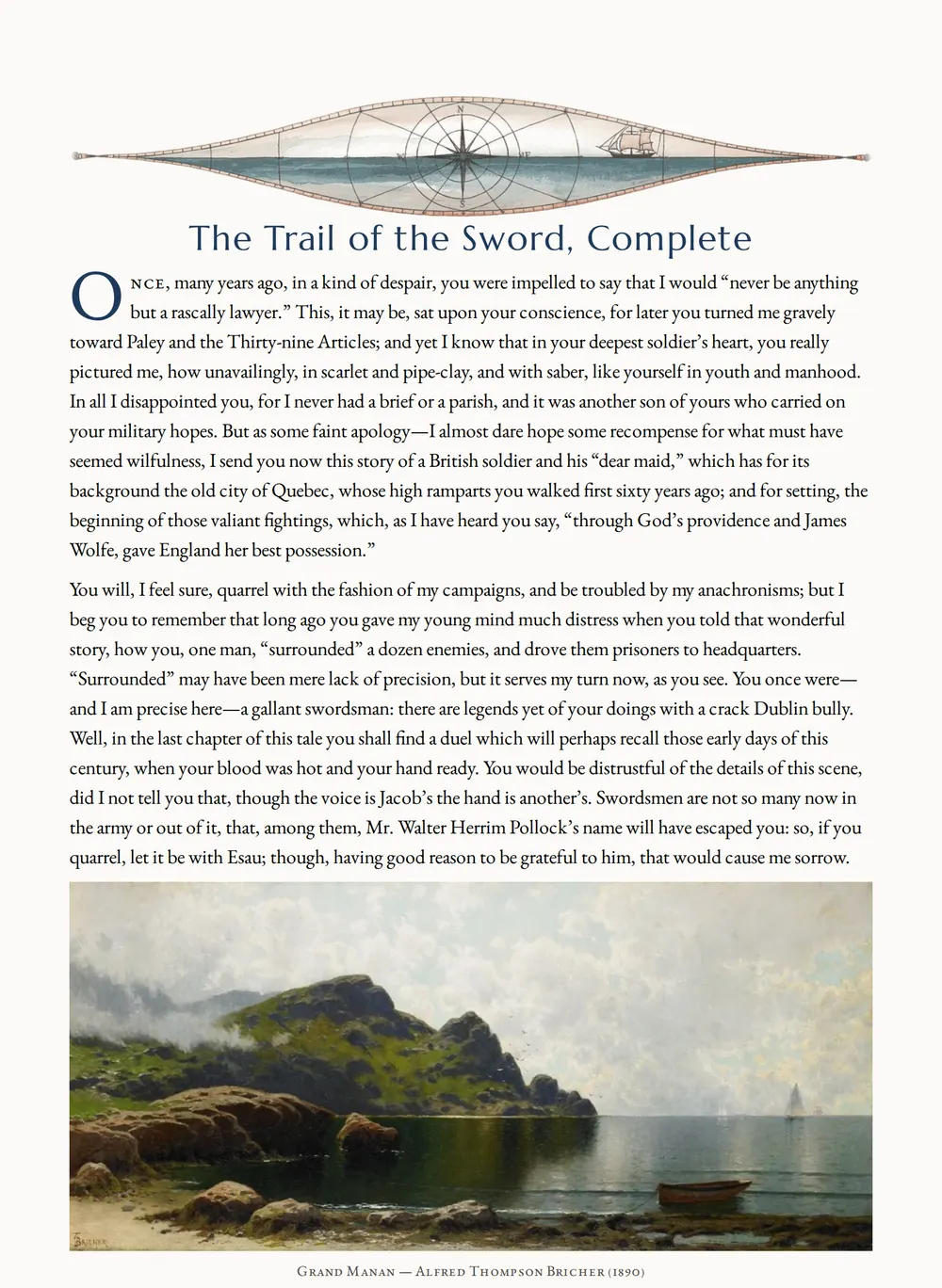 A page of The Trail of the Sword as set for this edition