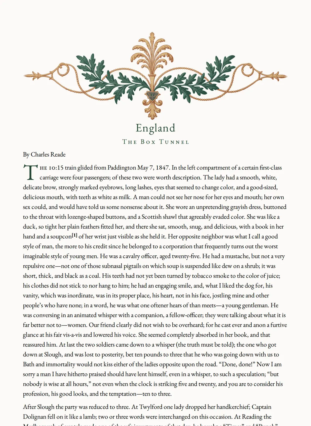 A page of Stories by English Authors: England as set for this edition