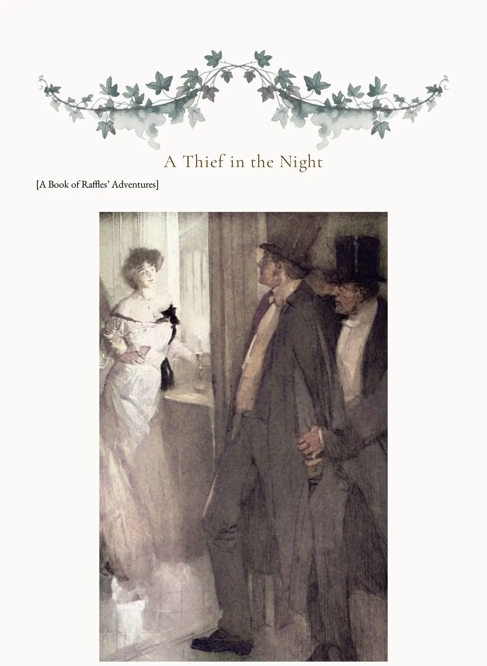 A page of A Thief in the Night as set for this edition