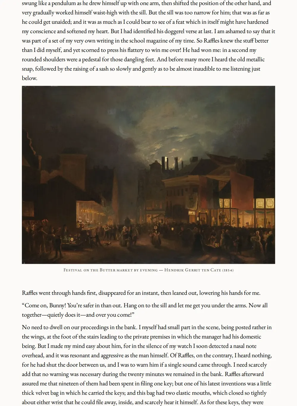 A page of A Thief in the Night as set for this edition