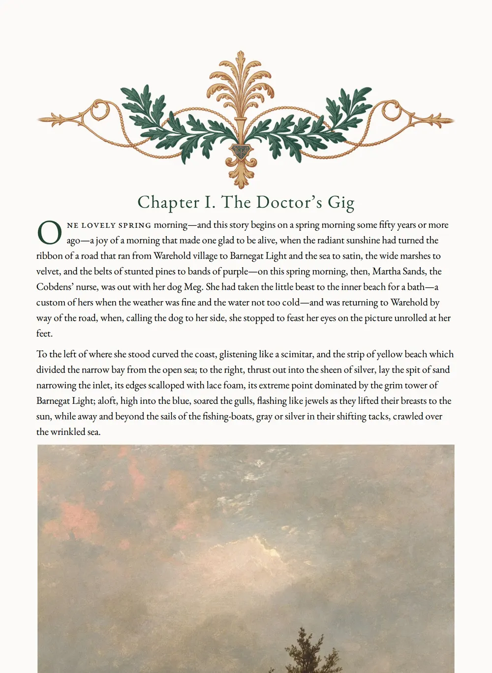 A page of The Tides of Barnegat as set for this edition