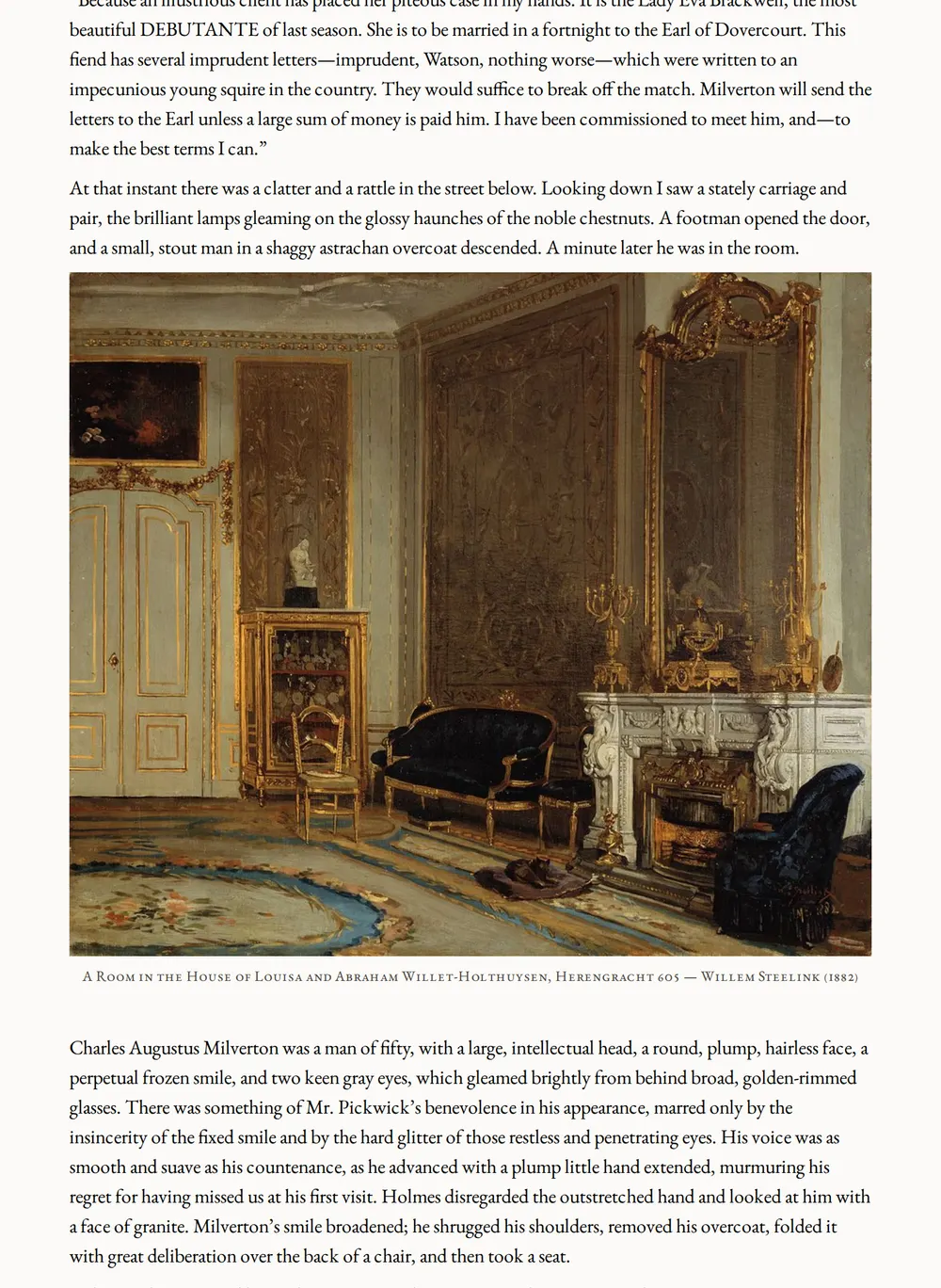 A page of The Return of Sherlock Holmes as set for this edition