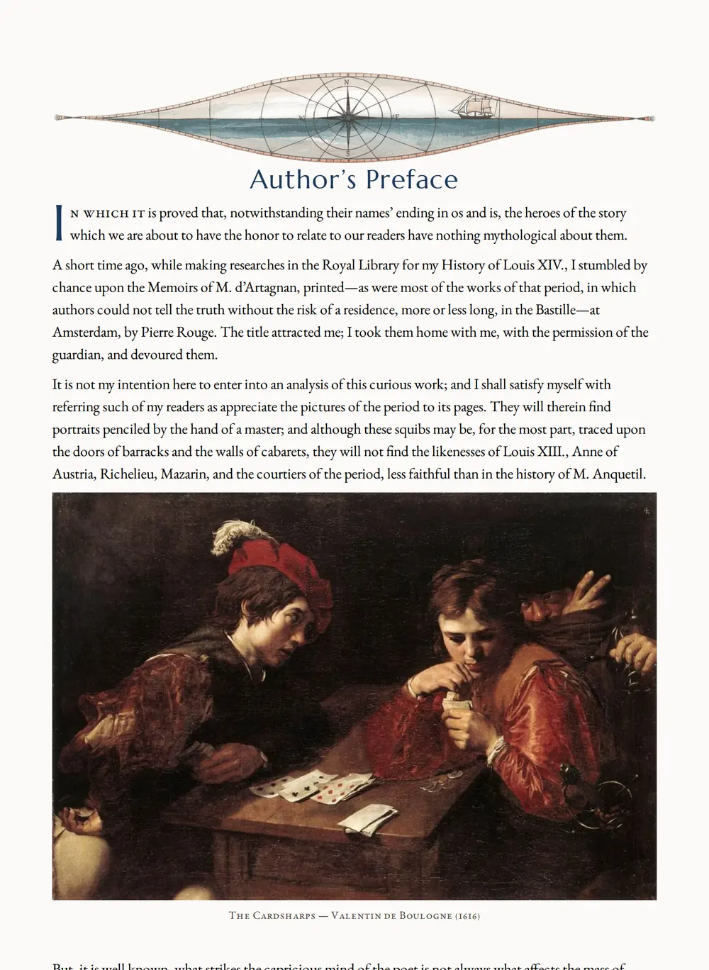 A page of The Three Musketeers as set for this edition