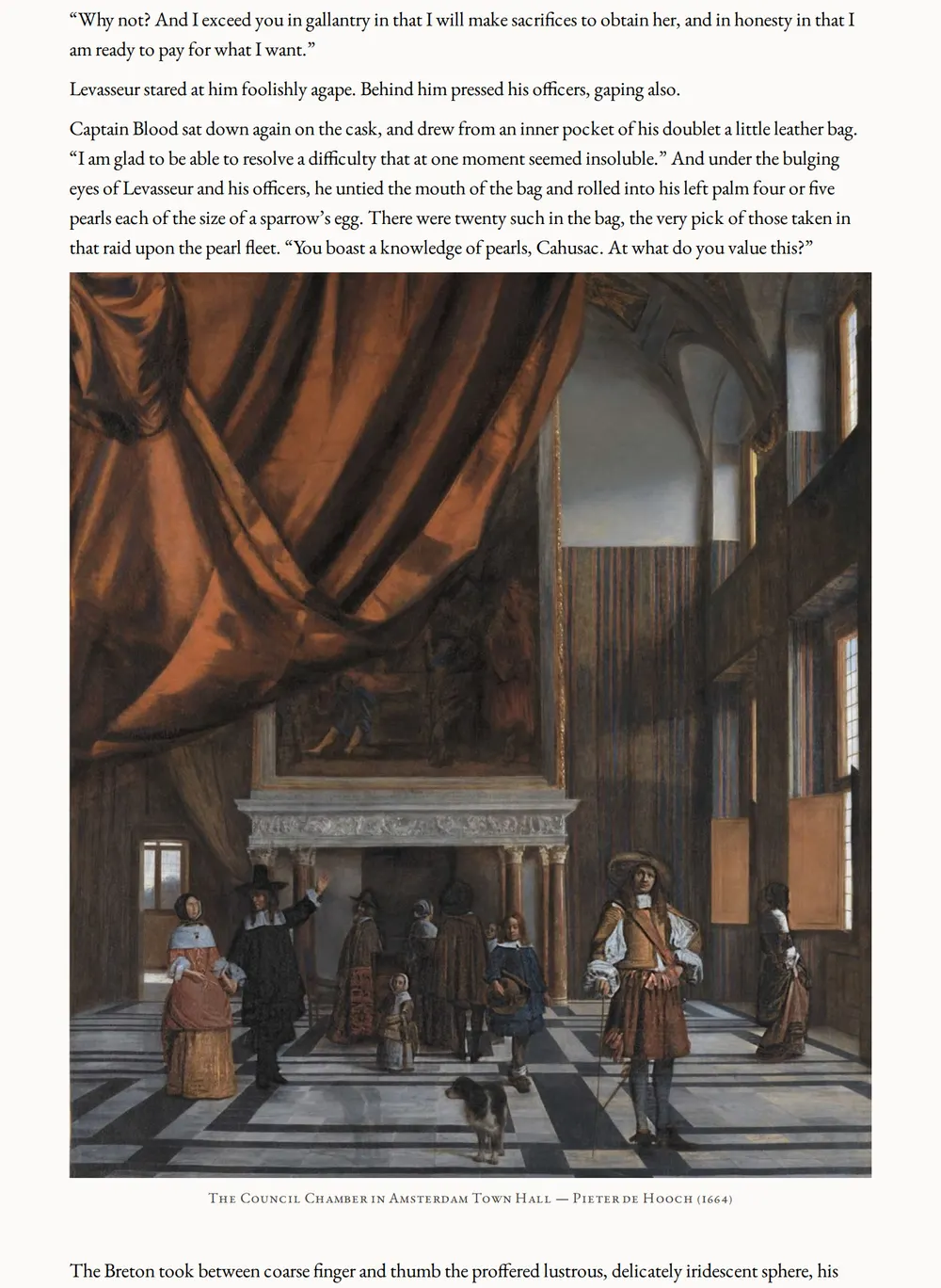 A page of Captain Blood as set for this edition