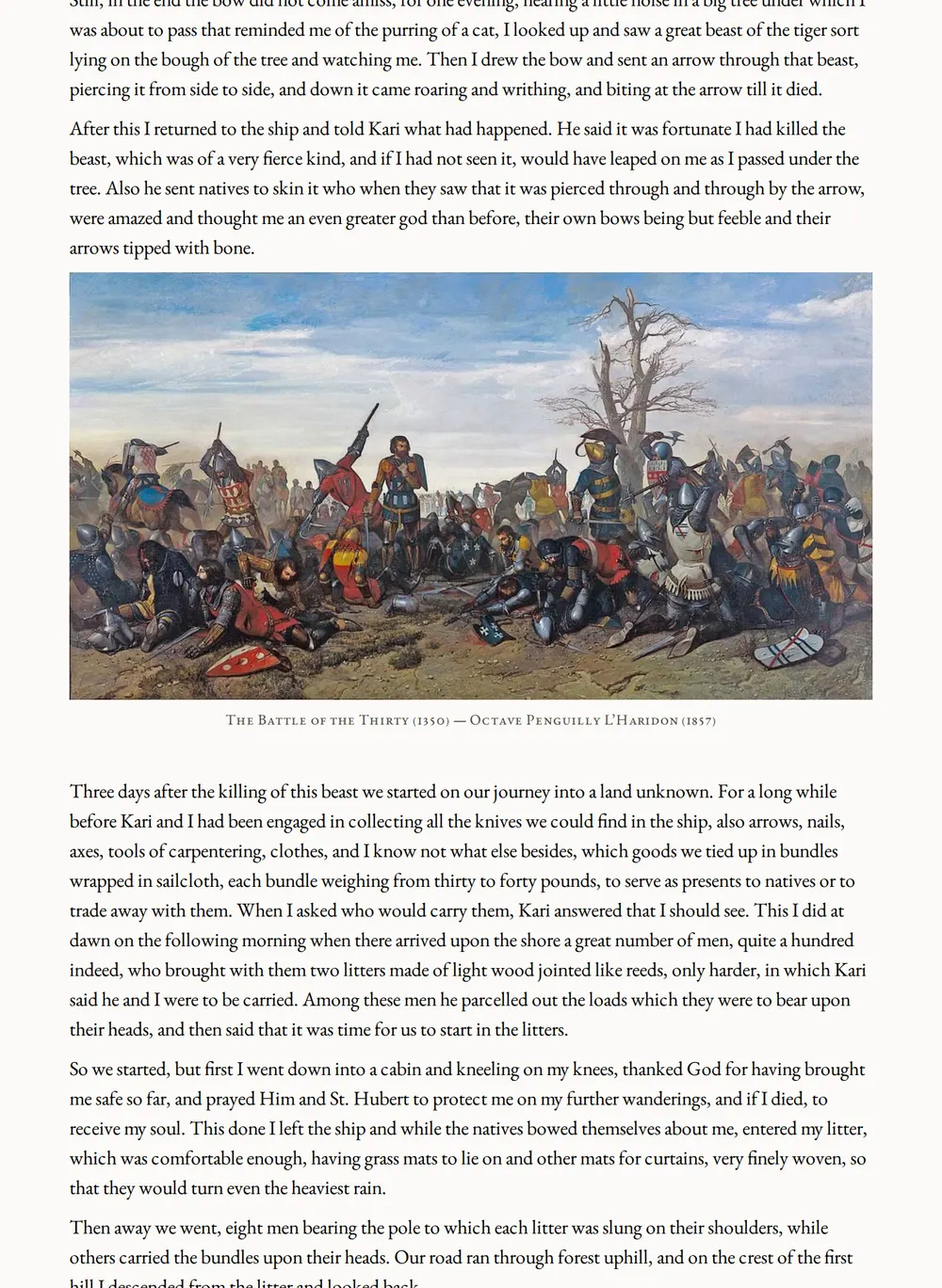 A page of The Virgin of the Sun as set for this edition