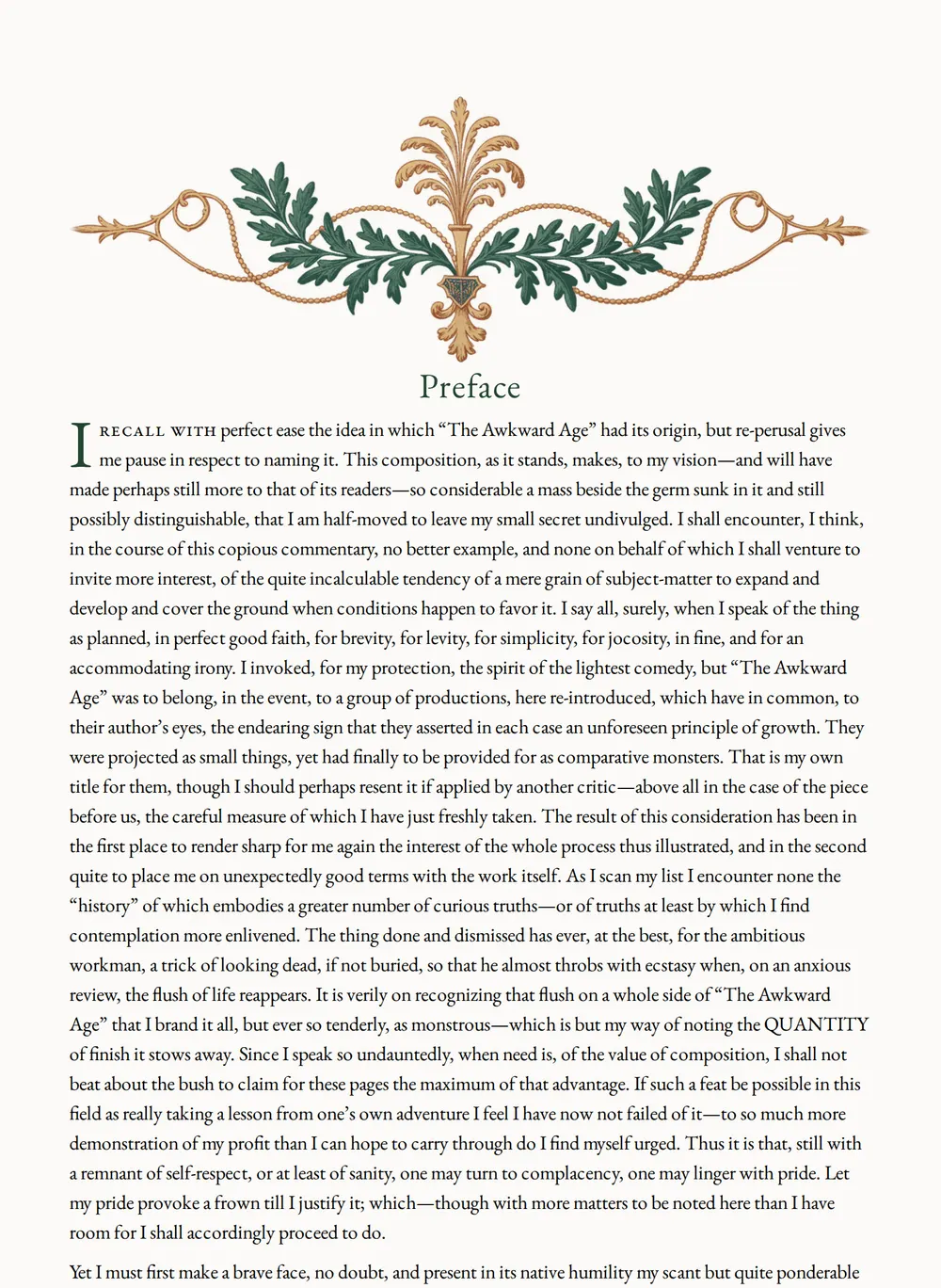 A page of The Awkward Age as set for this edition