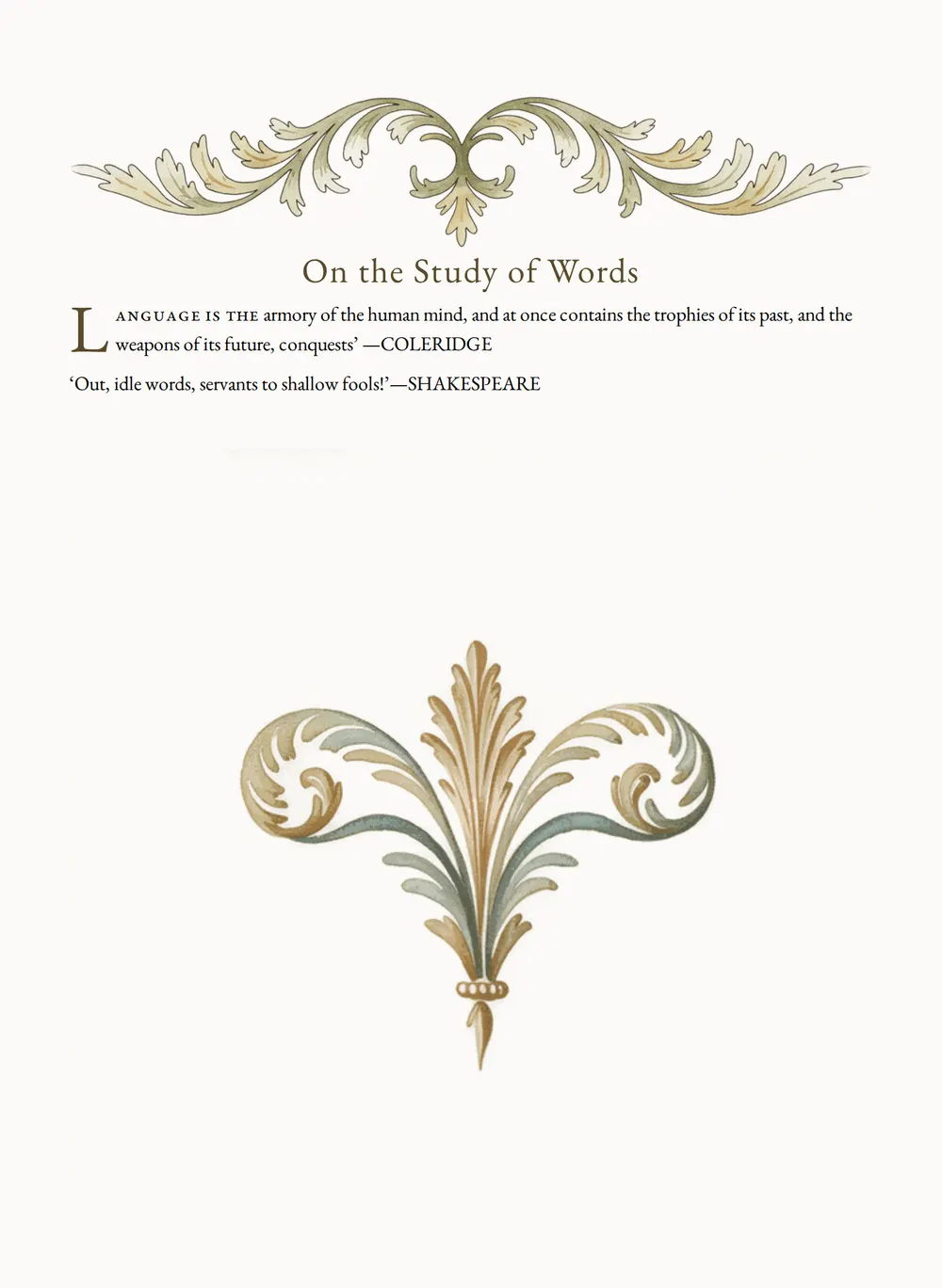 A page of On the Study of Words as set for this edition